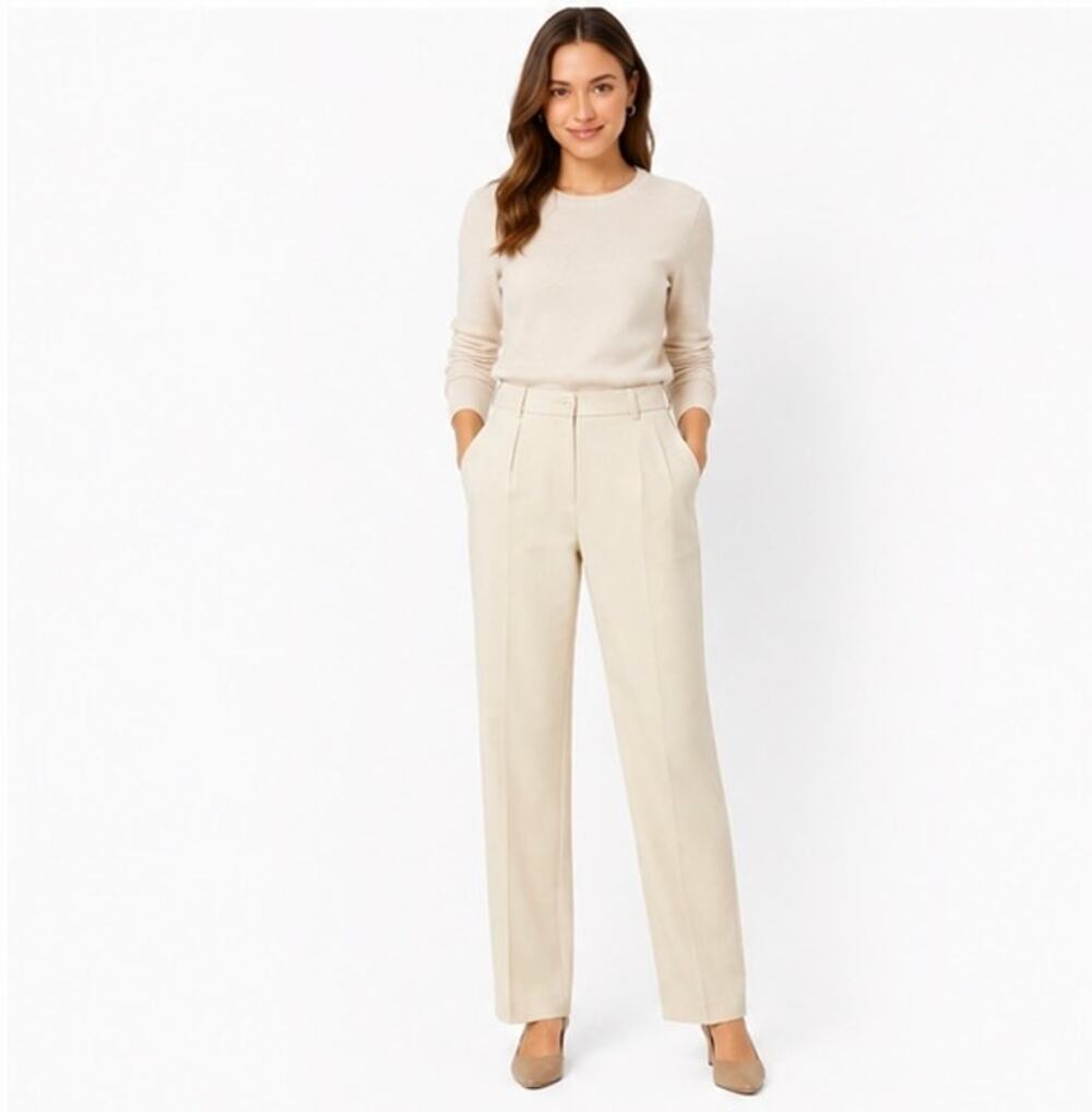 PENDLETON Women’s Size 6 Virgin Wool Dress Trousers Cream Straight Leg
